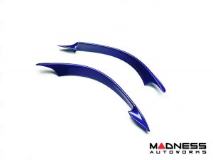 Alfa Romeo Giulia Front Bumper Air Intake Trim Set - Carbon Fiber - Quadrifoglio - Blue Candy Finish